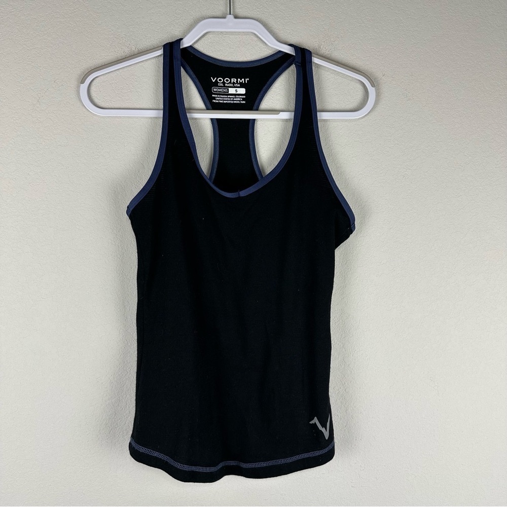 Voormi Women’s Black Solid Racerback Athletic Athleisure Tank Top Size Small
